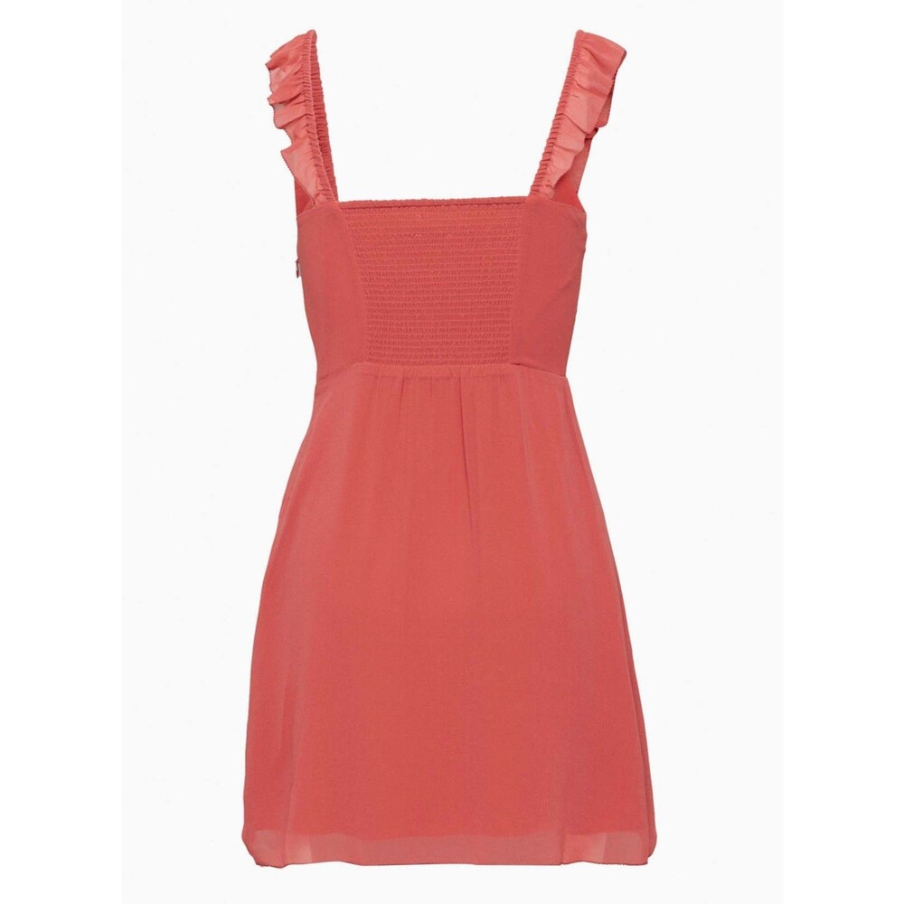 Aritzia Wilfred Fete Dress Size 12 Rosy Red Ruffle Sleeve Mini - Picture 7 of 16